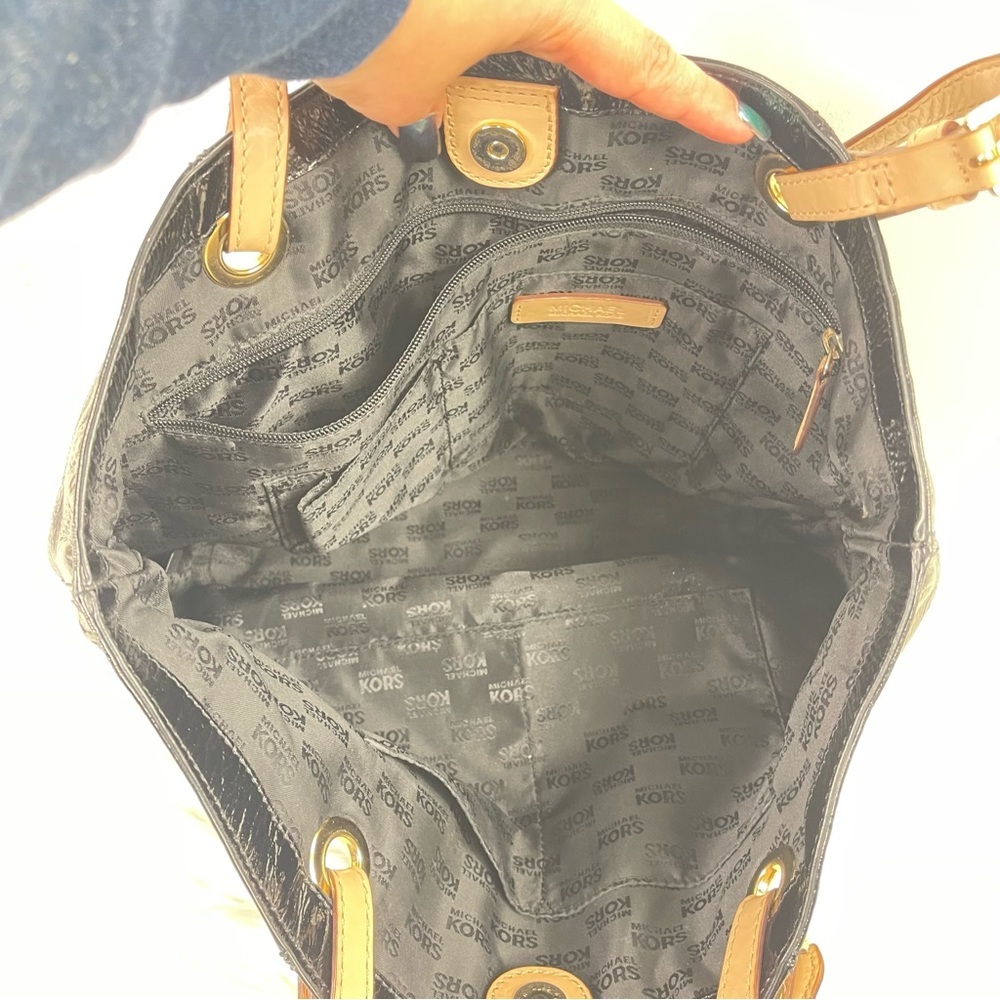 Michael Kors Black Patent Leather Tote Bag - Picture 8 of 9